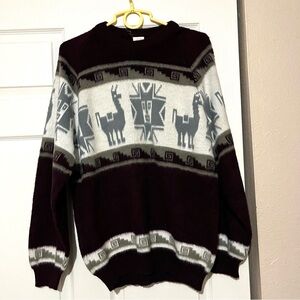 Vintage Tejidos Aly Marka Alpaca / Llama Wool Sweater Size Large